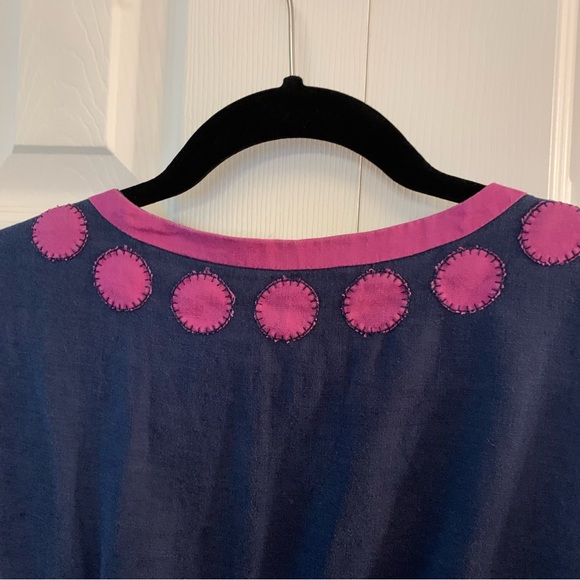 Boden 100% Linen Blue and Pink Dress - Picture 9 of 11